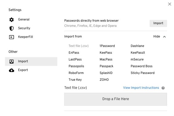 Image of Importing Passwords